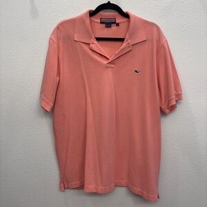 Vineyard Vines Shep & Ian Pink Polo 100% Cotton Short Sleeve Shirt Mens Size L